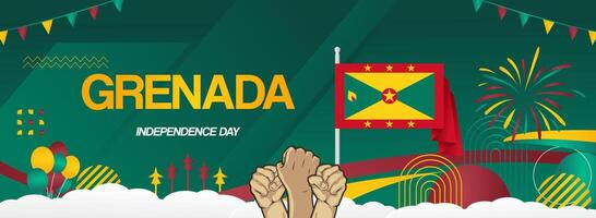 Modern background for Grenada independence day with modern gradient green background. Suitable for use as posters, web headers, or other festival events vector