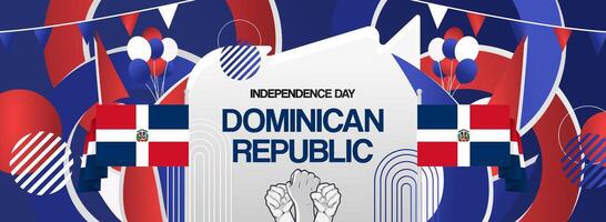 Background for a sporting event in the Dominican Republic with abstract art in the colors of the flag vector