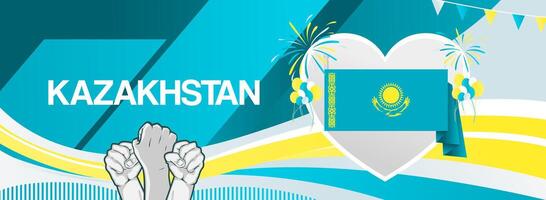 Minimal banner for Kazakhstan national day. Modern wide banner can be used for greeting card, web header and other events vector