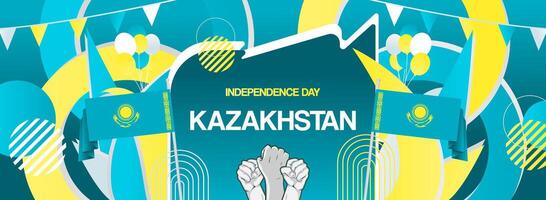 Festive invitation card in abstract form for Kazakhstan independence day. Modern banner design to use for various events such as sports and music festivals vector