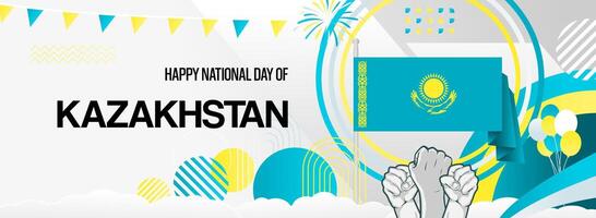 Kazakhstan national day festive background. Suitable for web header, wide banner and greeting card vector