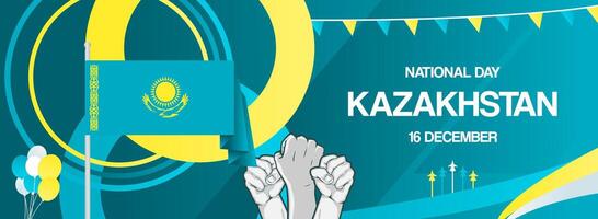 Modern background design of Kazakhstan national day. Attractive illustration to use as web header, greeting card or sport event poster vector