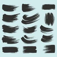 Dynamic Black Grunge Borders and Brush Stroke Collection vector