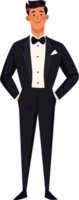 A cartoon man in a tuxedo png
