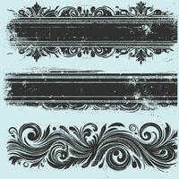 Vintage Grunge Black Borders Collection vector