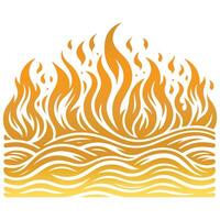 Set of Flat Fire Borders with Different Flame Sizes vector