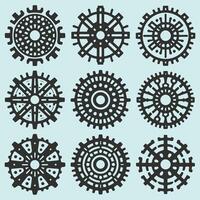 Mechanical Design Metal Gears and Cogwheels vector