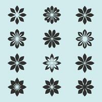 Set of flowers in flat style. vector