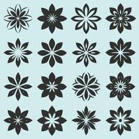 Simple Flowers Set in Flat Style vector