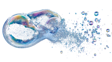 Fresh soap bubbles with transparent background cut out design element png