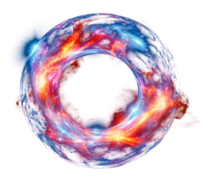 Shiny colorful round portal with transparent background cut out design element png