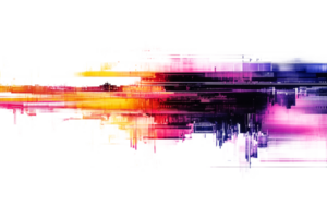 Abstract colorful glitch overlay effect with transparent background cut out design element png