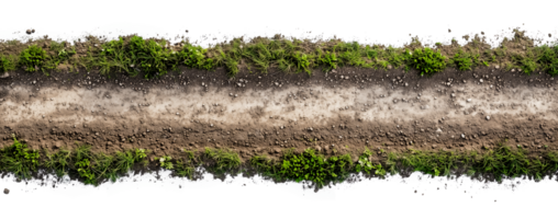Dirt road path with transparent background cut out design element, top view png