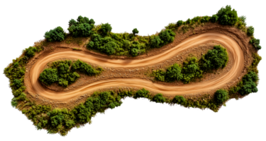 Dirt road path with transparent background cut out design element, top view png