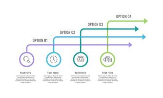 4 Arrows options infographic design. Business presentation, Workflow, Roadmap and Plan. vector