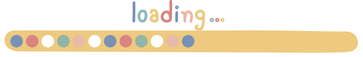 collection set of cute doodle hand draw loading bar counter, text box, pastel color png