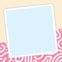 Square banner template. Hand drawn doodle shapes and lines. - . vector