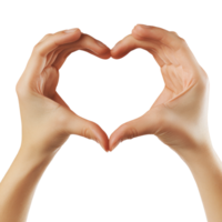 Hands in heart shape on white background transparent png