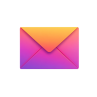 Modern gradient envelope design in vibrant colors transparent png
