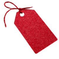 Red tag with string for labeling items in a store transparent png