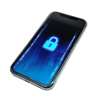Locked smartphone in a dark setting transparent png