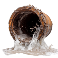 Rusty barrel leaks water on site transparent png