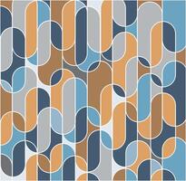 Trendy oval geometric shape seamless pattern in retro style background vector