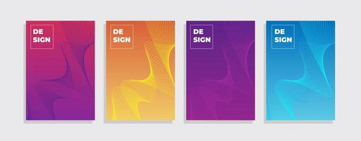 Set of minimal covers gradient colorful design vector
