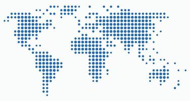 Circle shape world map on white background. vector