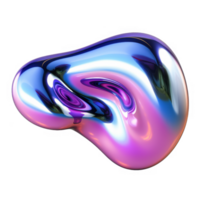 abstrato brilhante azul e roxa 3d rendido blob png