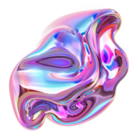 Bubble Chrome Fluid Isolated on a Transparent Background png
