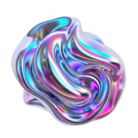 Abstract 3D Rendering of a Shiny, Multicolored, Wavy Object png