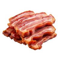 apilar de cocido tocino rebanadas en transparente antecedentes png