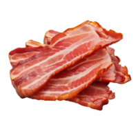 apilar de cocido tocino rebanadas aislado en transparente antecedentes png