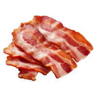 Close-up of Cooked Bacon Slices on transparent background png