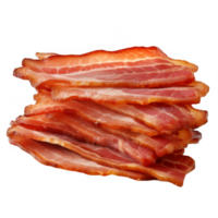 Stack of Crispy Bacon Slices Isolated on transparent background png