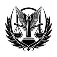 Silhouette of a justice scale vector