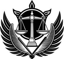 Silhouette of a justice scale vector