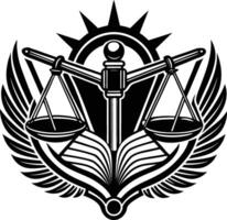 Silhouette of a justice scale vector