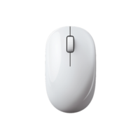 White wireless computer mouse with minimalist design on a transparent background png