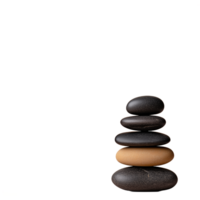 Neatly arranged stones balanced in a tower against transparent background png