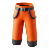 3D Render of Orange Work Pants With Black Belt and Loops png
