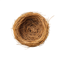 Empty bird nest made of twigs placed on a transparent background png