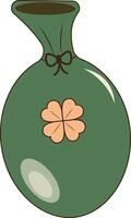 A green bag with a clover on it vector