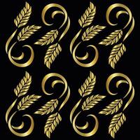 Golden floral background, Pattern, Golden pattern background material, geometric vector