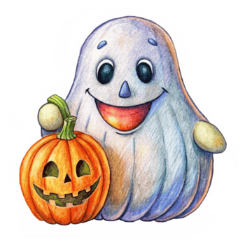 sorridente fantasma espalhando dia das Bruxas animar png