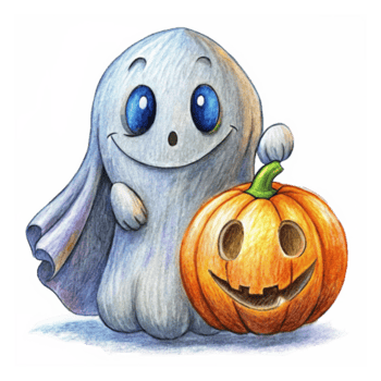 amigáveis dia das Bruxas fantasma com uma brincalhão expressão png