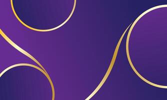 Purple gradient abstract background with gold lines vector