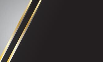Black abstract background with gold lines vector