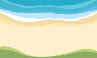 Hello Summer Beach. Top view of beach in summer holidays concept. vector